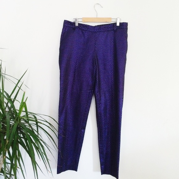 AMAZING Metallic Purple Jacquard Pants