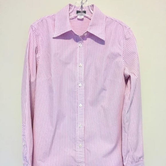 J. Crew XS Purple Striped Shirt Perfect Button