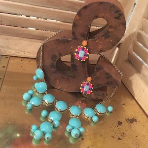 Turquoise Bubble Statement Necklace