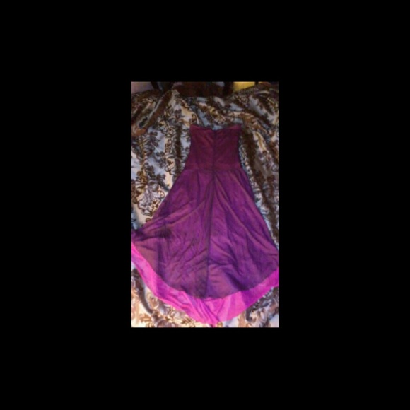A purple and pink dress . - Picture 2 of 3