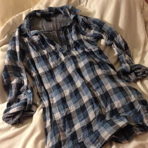 Flannel Tunic Top