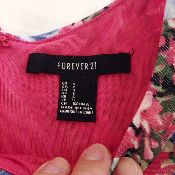 F21 Pink floral day sheath dress - Picture 3 of 4