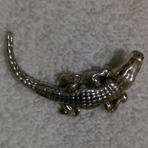 Sterling Silver Alligator Charm (925)
