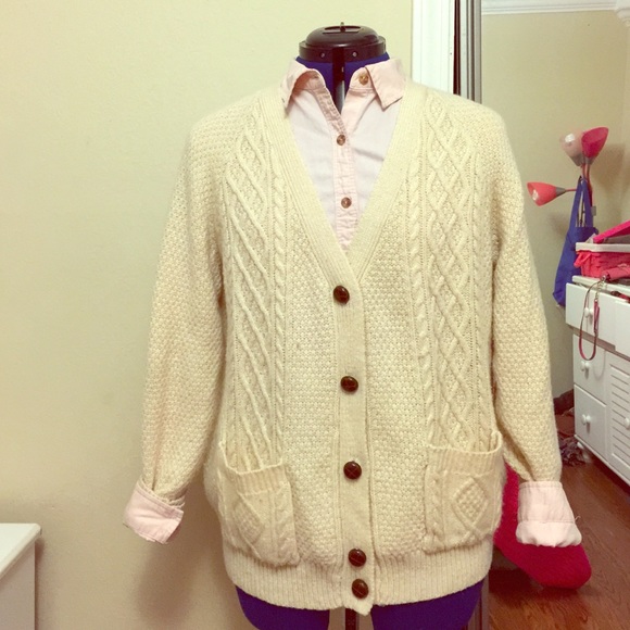 Cream color oversized sweater with blush button up