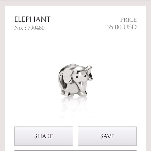 Pandora elephant charm