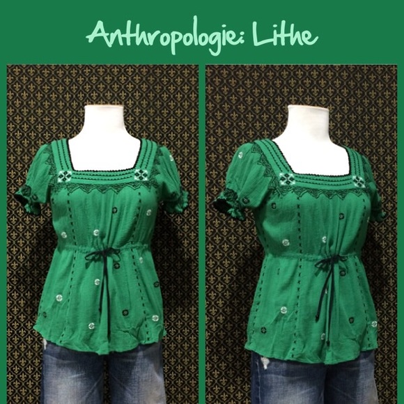 Anthropologie Tops - Anthro "Pampas Peasant Top" by Lithe