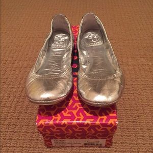 Silver Tory Burch flats