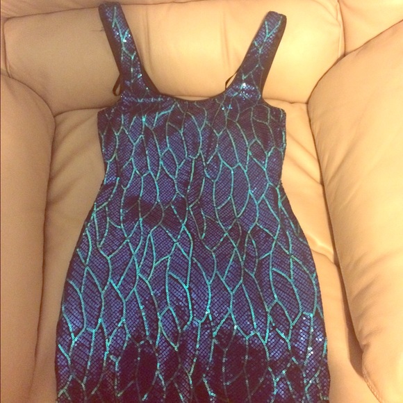 Blue and Turquoise Sequin Dress