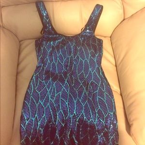 Blue and Turquoise Sequin Dress