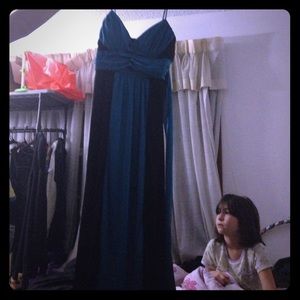 Black and teal dress