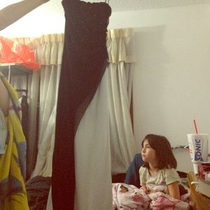 Black and white prom dress