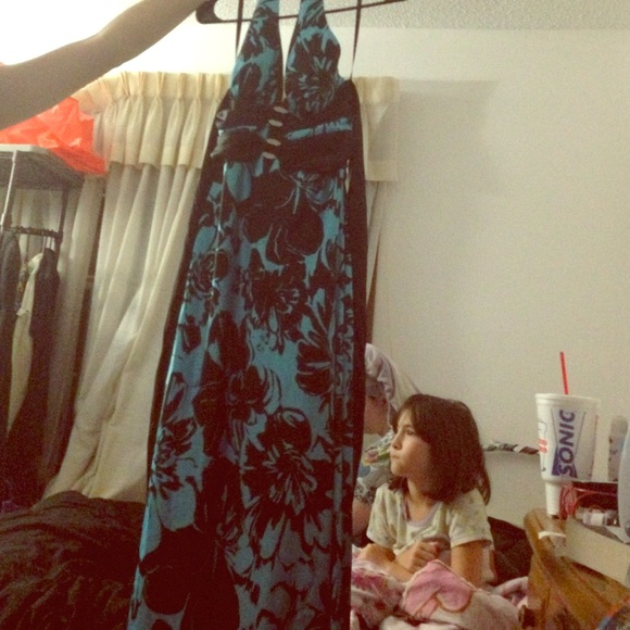 Blue and black dress - Picture 1 of 2