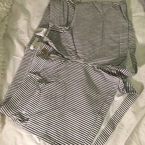 Black and white striped shorts