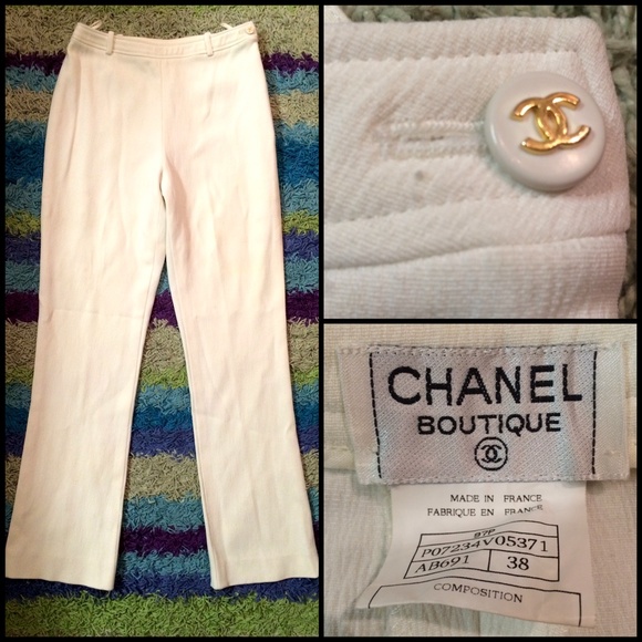 CHANEL Pants - ❌SOLD❌ CHANEL High Waisted White Slacks Pants
