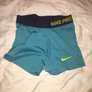 Teal Nike spandex shorts