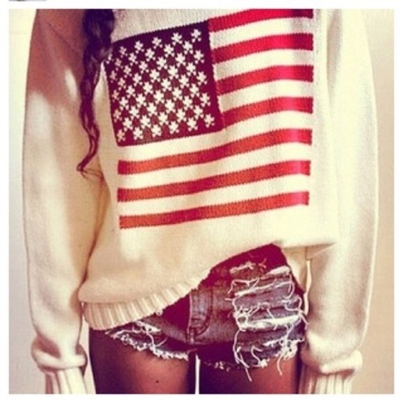 Brandy Melville American Flag Sweater