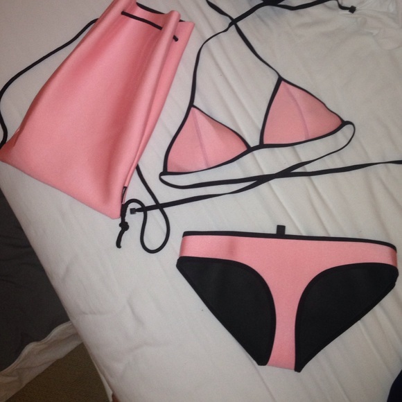 Pink triangl swimsuit