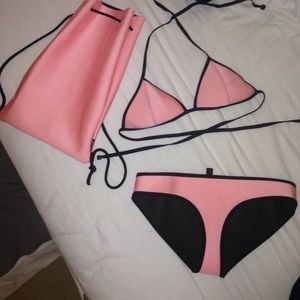 Pink triangl swimsuit