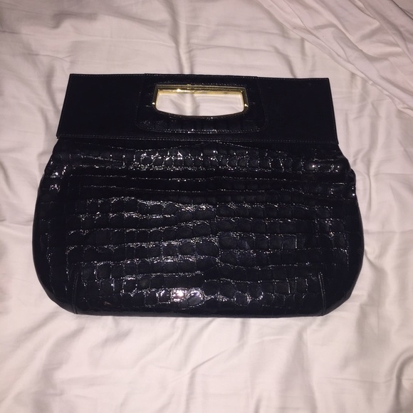 Crocodile envelope clutch