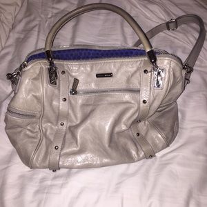 Grey designer handbag
