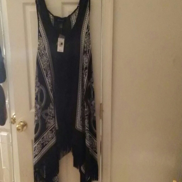 Black and white button up duster