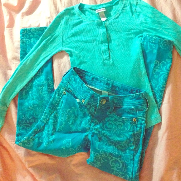 **sold** Justice 7 slim simply low jeans & top - Picture 1 of 4