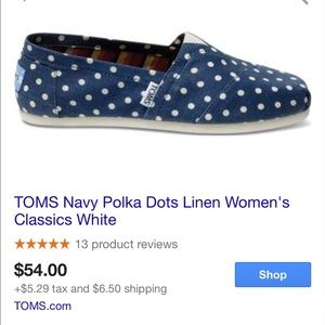 Must go!! Polkadot toms size 8