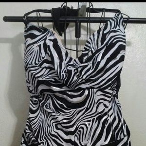 Fasion Bug SIZE 28- ZEBRA Halter Tankini Swim Top