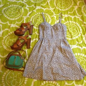 Silence + Noise Grey & White Bustier Dress Size M