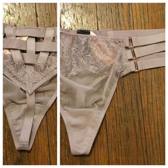 Victoria's Secret Other - VS Strappy Metallic Lace Taupe Panty!