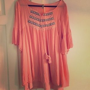 Dress with lace and Aztec detail.