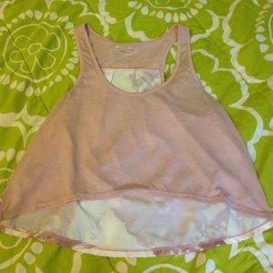 AE Dusty Pink Chiffon Panel Crop Top Size L