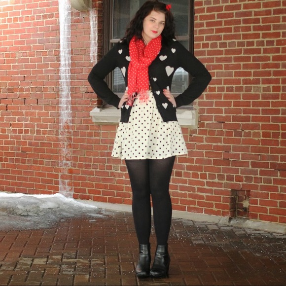 White and Black Polkadot Pitaya Dress