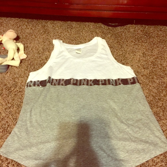 PINK sequin tank top