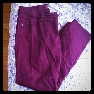Purple skinny jeans