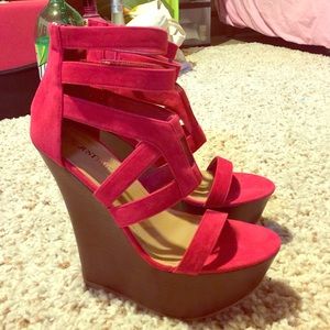 Size 9 Pink wedges From JustFab