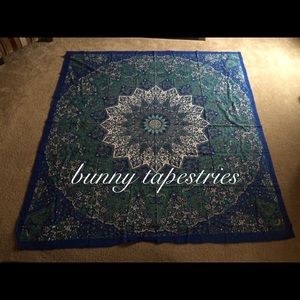 Tapestry - Blue & Green Star Mandala - Large