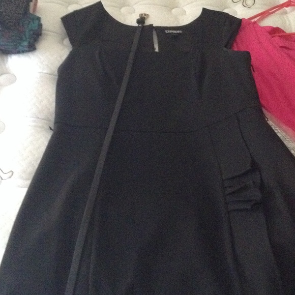 Worn once Express black fitted dress w/belt