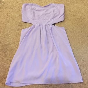 Lavender strapless dress