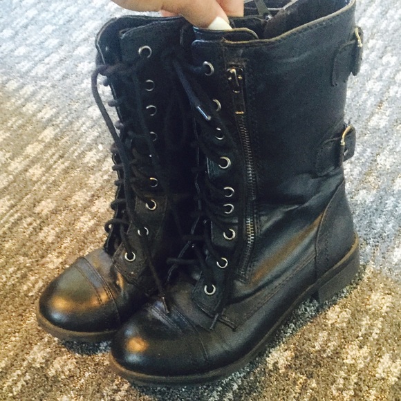 Black combat boots
