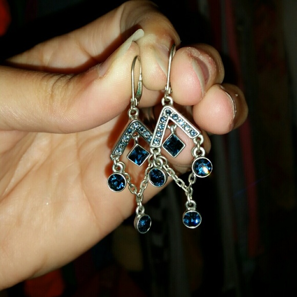 ------SOLD------Saphire  chandelier earrings
