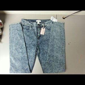 Forever 21 acid wash high waist denim jeans