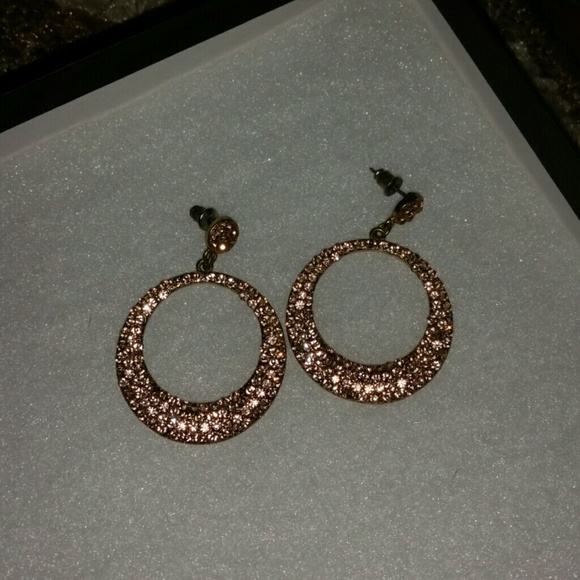 -----SOLD----Rose Gold diamond statement earrings