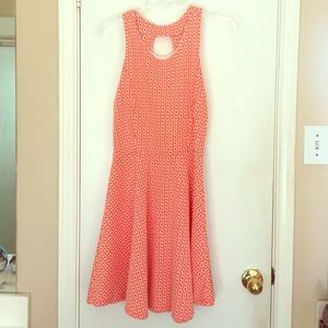 Sherbet orange & white dress
