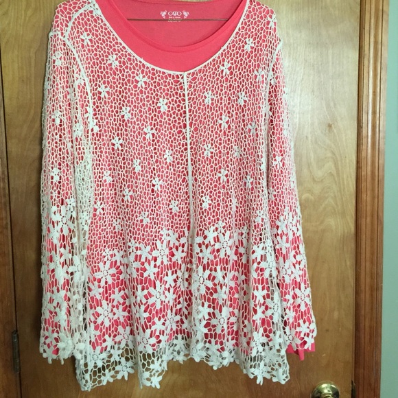 2 piece long sleeve shirt and crocheted sweater