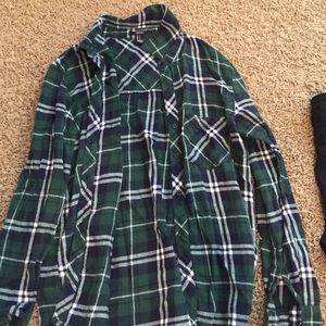 Green and white flannel