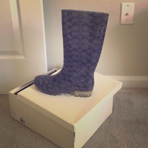 Coach black rain boots. Size 8