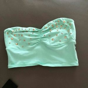 Pink mint crop top