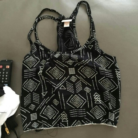 Black halter crop top