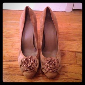 BCBGeneration nude suede stiletto heels